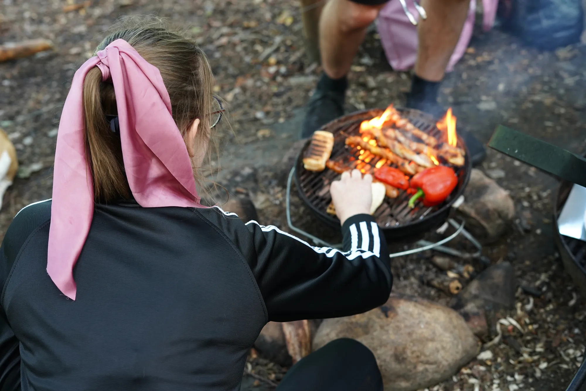Enjoying forest BBQ!